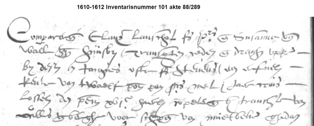 Akte van Claijs Lanschot en Suzanne vande Walle over een erfelijke rente, 1610